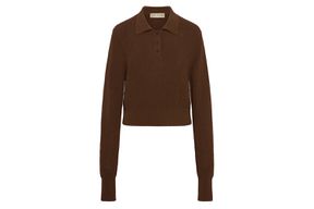 Moda Operandi Aya Muse Catsu Ribbed-Knit Cotton-Blend Polo Sweater