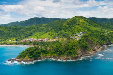 Coastal aerial image of Casa Chameleon at Las Catalinas