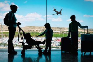 Family at airport