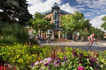 The old town square of the town of Fort Collins, Colorado