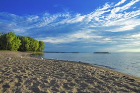 The shore of the beautiful Lake Erie in Erie Pennsylvania