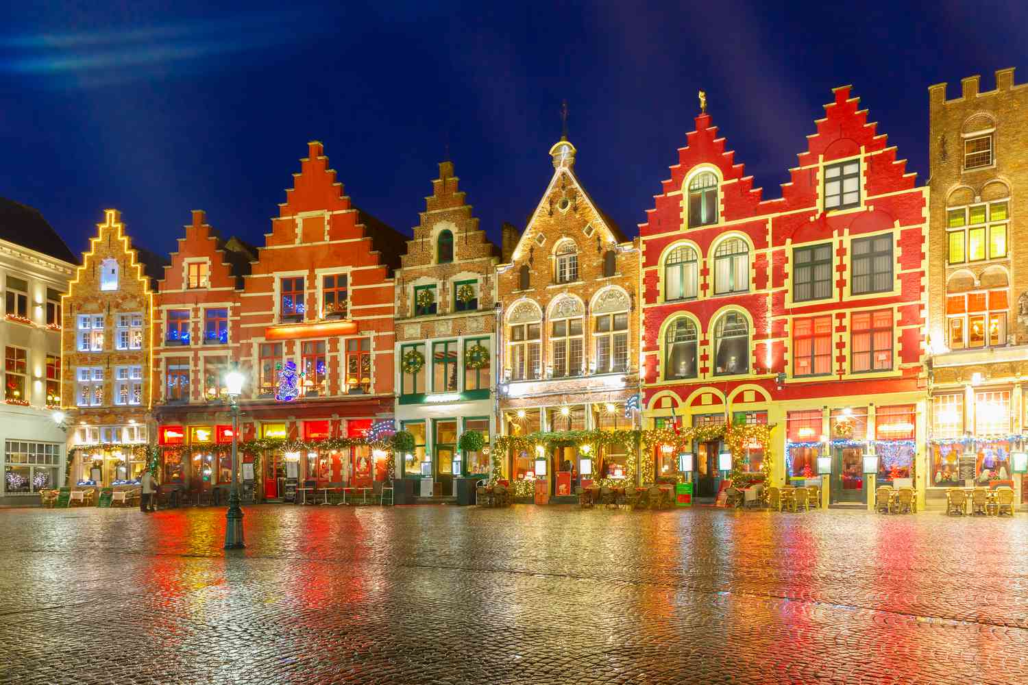 Bruges Old Market Square decorated for Christmas