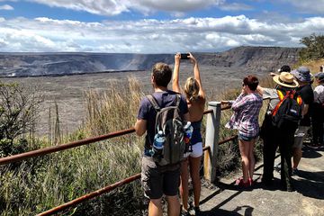 Steaming Bluff offers excellent views of Kīlauea Caldera and the changes at Halema‘uma‘u Crater.