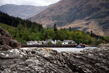 Inverie on the Knoydart peninsular, home to the The Old Forge pub ownded by Jean-Pierre Robinet, is pictured across Loch Nevis in the Scottish Highlands