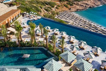 Aerial overview of Daios Cove Luxury Resort & Villas
