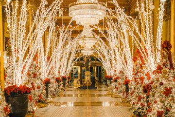 The Roosevelt New Orleans, A Waldorf Astoria Hotel decorated for the holidays
