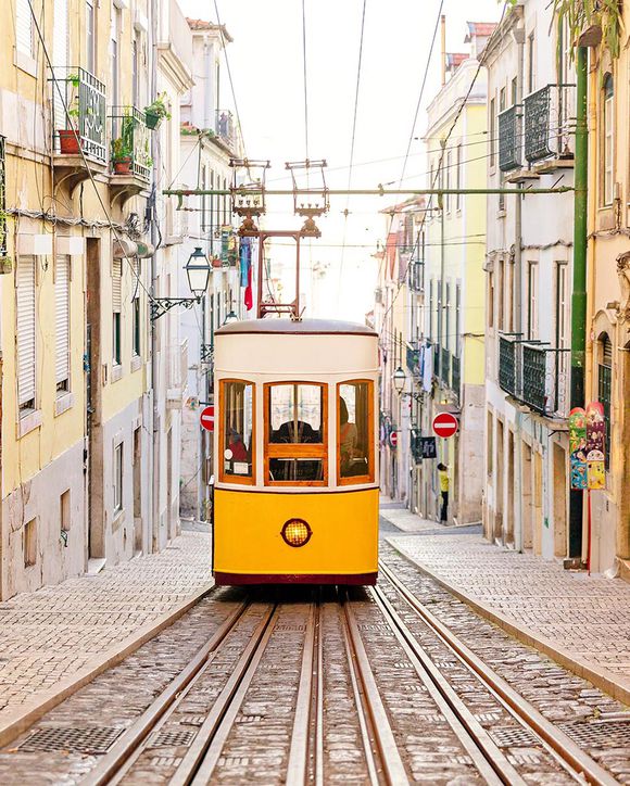 Elevador da Bica funicular in Lisbon, Portugal