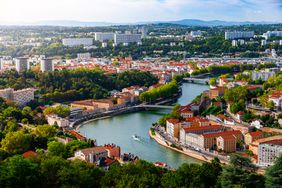 Aerial view of Lyon, France