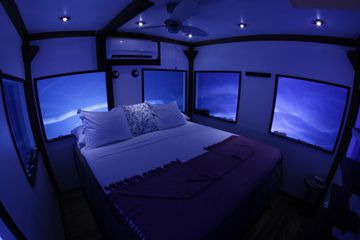 Underwater bedroom at The Manta Resort Pemba Island