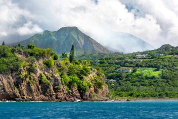 View of volcano on Montserrat
