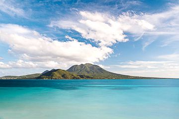 Overlooking the island of Nevis from Cockleshell Beach in St. Kitts