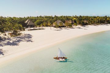 Nukutepipi, a luxurious private island and villa in the Pacific Ocean, crystal blue waters