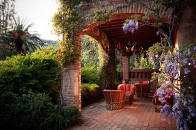 The outdoor pergola lounge at Rancho La Puerta