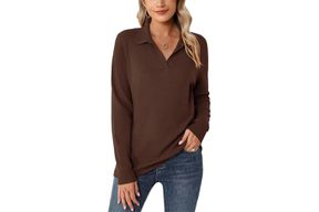 Amazon Romanstii Women's Knitted Collared Sweater
