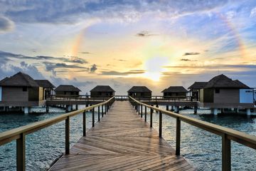 Overwater bungalows at Sandals South Coast Jamaica
