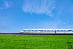 Shanghai maglev departure from Longyang road station to Pudong airport,Shanghai,China