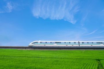 Shanghai maglev departure from Longyang road station to Pudong airport,Shanghai,China
