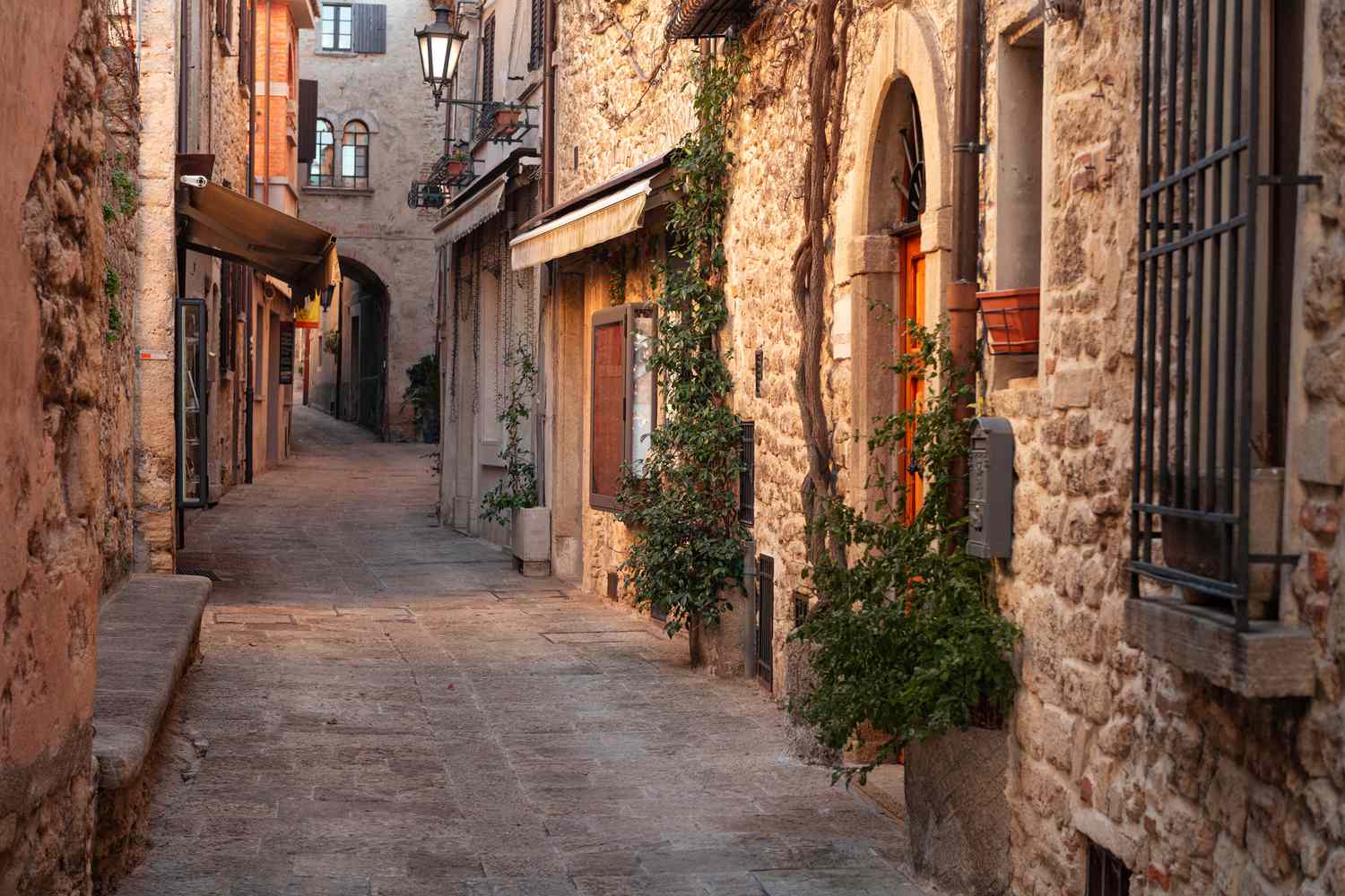 City of San Marino, Republic of San Marino narrow medieval alleyways.
