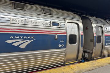Exterior of an amtrak train 
