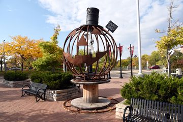 A pumpkin statue 