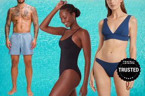 collage of popular swimsuit brands