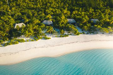 Aerial view of The Brando resort villas