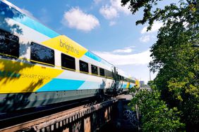 Exterior of the Brightline train in Florida