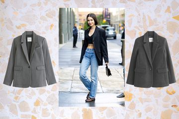 lily collins wearing chic oversized blazers featuring oversized blazers to get the look