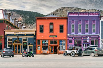 Colorful buildings in downtown Silverton, Colorado