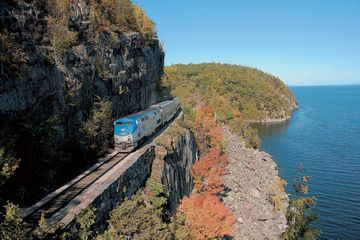 Amtrak train on Adirondak route 