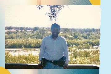Father of Vanessa Wilkins on safari in the 1990s