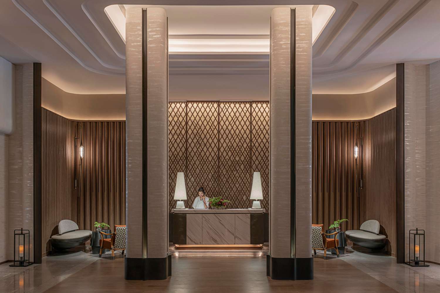 Reception desk at the Four Seasons Hotel Bangkok at Chao Phraya River