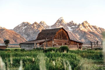 View of famous barn in Grand Teton National Park