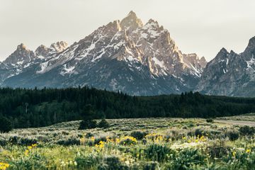 Grand Teton Mountains at dusk