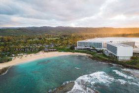Aerial view of Turtle Bay Resort and Kuilima Cove