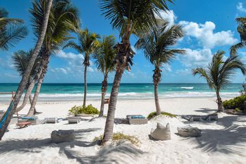 The beach at Cabanas Tulum Beach Hotel & Spa in Tulum, Mexico 