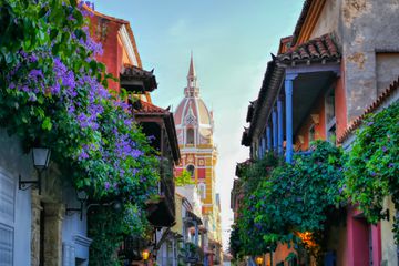 treet level view of Cartagena's colonial walled city