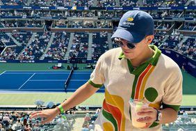 Chris Dong with a honey deuce cocktail at the US Open 