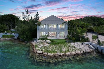 View of the Coral Cottage from the water at the Briland Club in the Bahamas 