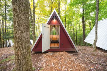 The exterior of an A-Frame at Callicoon Hills