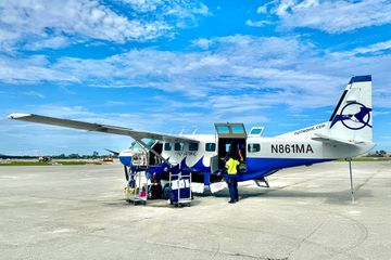 Exterior of a Tropic Ocean Airway Aircraft 