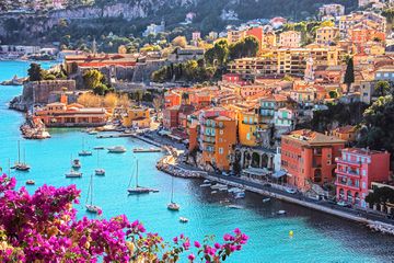 Villefranche-sur-mer on the French Riviera in summer