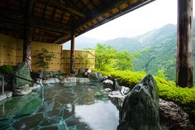 View from a hot spring at Hotel Kazurabashi, Miyoshi, Tokushima