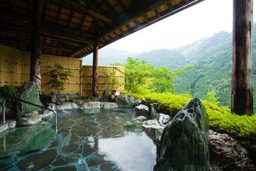 View from a hot spring at Hotel Kazurabashi, Miyoshi, Tokushima