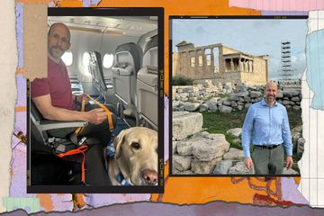 Composite image of Thomas Panek traveling