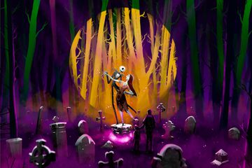 Jack and Sally from the Nightmare Before Christmas Light Trail 