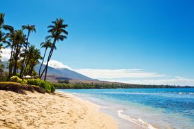 The Kaanapali Beach on the west shore of the island of Maui in Hawaii.