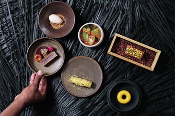 Six of the 10 course meal at Meza Malonga restaurant in Kigali, Rwanda