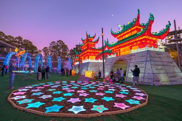 Lit up grounds at the North Carolina Chinese Lantern Festival