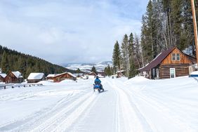 Snowmobiling in McCall, Idaho during the winter